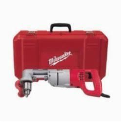 Milwaukee® 3102-6 Grounded Plumbers Right Angle Drill Kit, 1/2 in Keyed Chuck, 120 VAC, 500 rpm, 16-3/4 in OAL