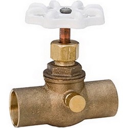 Nibco 726-LF Classic Lead-Free Bronze Straight Stop And Waste Valve, 3/4 inch x 3/4 inch, Cup x Cup