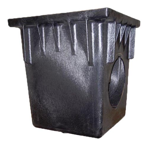 NDS™ Tapered Catch Basin with 2 Openings, 18 inch x 18 inch, Black