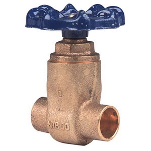 Nibco® S29 Cast Brass Alloy Screw-In Bonnet Full Port Gate Valve, 1 inch x 1 inch, Solder x Solder