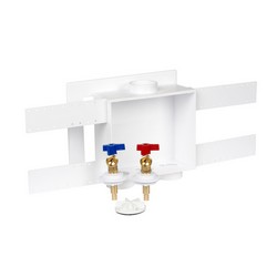 Harvey 38532 White Polystyrene Outlet Box With 1/4-Turn Brass PEX Ball Valve, 1/2 inch ASTM F1807 PEX