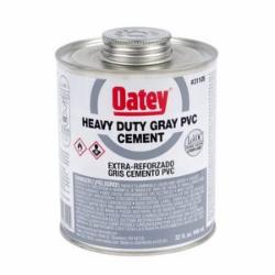 Oatey® 31118 Heavy Duty PVC Cement, 1 gal Wide Mouth Can, Gray