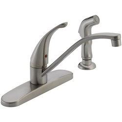 Peerless P188500LF-SS Choice Long Spout Single Handle Kitchen Faucet, 1.8 gpm, Stainless Steel