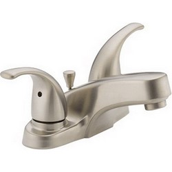 Peerless P299628LF-BN-M Choice Metal Pop-Up Two Handle Lavatory Faucet, 1.5 gpm at 60 psi, Brushed Nickel