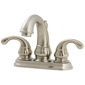 Pfister™ Treviso GT48-DK0 Professional Grade 2 Lever Handle 4 inch Deck-Mount Lavatory Faucet With Metal Pop-Up, 1.5 gpm, Brushed Nickel