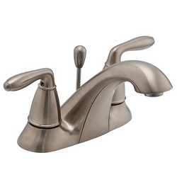 Pfister™ Serrano™ GT48-SR0 Professional Grade 2 Lever Handle 4 inch Deck-Mount Lavatory Faucet With Metal Pop-Up, 1.5 gpm, Brushed Nickel