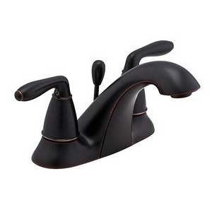 Pfister™ Serrano™ GT48-SR0 Professional Grade 2 Lever Handle 4 inch Deck-Mount Lavatory Faucet With Metal Pop-Up, 1.5 gpm, Tuscan Bronze