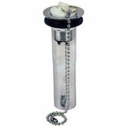 Dearborn Brass 764A-1 Brass Tubular 2-Piece Patent Overflow And Center Outlet Plug, 1-1/4 inch x 8 inch L, Chrome; 10/Carton