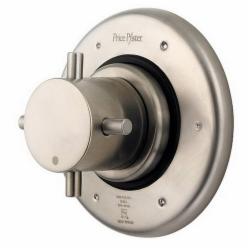 Pfister R79-600K 1 Cross Handle 3 Port Professional Grade Universal Thermostatic Diverter Valve Trim, Brushed Nickel