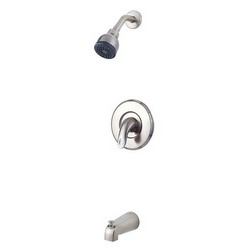 Pfister™ Serrano R89-8SR Professional Grade 1 Lever Handle Tub & Shower Trim, 2.5 gpm, Brushed Nickel