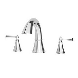 Pfister™ Saxton™ RT6-5GL Professional Grade 2 Lever Handle 3 Hole Deck Mount Roman Tub Trim, 15 - 18 gpm, Chrome