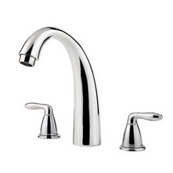 Pfister™ Serrano™ RT6-5SR Professional Grade 2 Lever Handle 3 Hole Deck Mount Roman Tub Trim, 15 - 18 gpm, Chrome