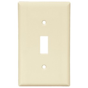 Pass & Seymour® TPJ1 1-Gang Jumbo-Size Wallplate, 5.0625 inch x 3.3125 inch, Ivory