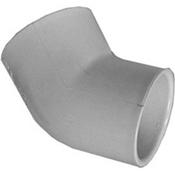 45 Deg SCH 40 PVC Elbow, 1-1/2 inch x 1-1/2 inch, Socket x Socket