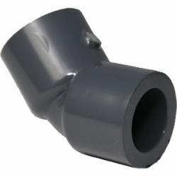 45 Deg SCH 80 PVC Elbow, 1 inch x 1 inch, Socket x Socket