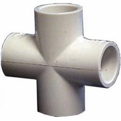 Charlotte SCH 40 PVC Cross, 1/2 inch x 1/2 inch x 1/2 inch x 1/2 inch, Socket x Socket x Socket x Socket