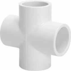 SCH 40 PVC Cross, 2 inch x 2 inch x 2 inch x 2 inch, Socket x Socket x Socket x Socket