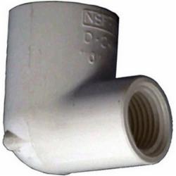Charlotte 90 Deg SCH 40 ASTM D-2466 PVC Elbow, 1 inch x 3/4 inch, Slip x FIP