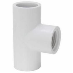 SCH 40 PVC Reducing Tee, 3/4 inch x 3/4 inch x 1/2 inch, Socket x Socket x FIP