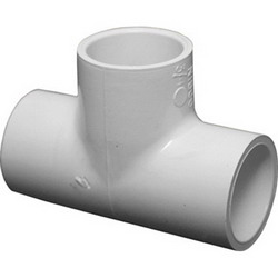 SCH 40 PVC Tee, 3/4 inch x 3/4 inch x 3/4 inch, Socket x Socket x Socket
