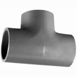 SCH 40 PVC Tee, 1-1/2 inch x 1-1/2 inch x 1-1/4 inch, Socket x Socket x Socket
