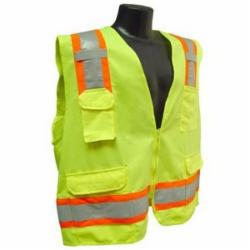 Radians SV6 Class 2 100% Polyester Mesh Safety Vest with Two-Tone Surveyor, 2X, High Visibility Green