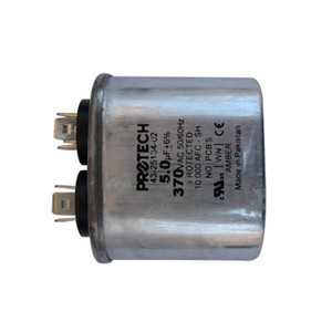 Protech Single Oval Motor Run Capacitor, 5 MFD, 370VAC