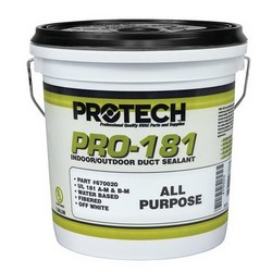 Protech 181 All Purpose Fibered Indoor/Outdoor Water Based Mastic Duct Sealant, 1 gal Pail, Off-White