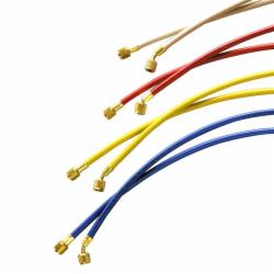 Yellow Jacket® 11983 Rubber Tube 3 Pak Original Charging Hose, 1/4 inch Straight Connector x 1/4 inch 45 Deg Elbow x 3 ft., Red/Yellow/Blue