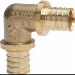 RAUPEX 90 Deg Brass Elbow, 1/2 inch x 1/2 inch, PEX Barb x PEX Barb