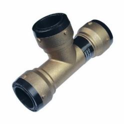 SharkBite® 0335 DZR Brass Lead Free Tee, 1-1/4 inch x 1-1/4 inch x 1-1/4 inch, Push-Fit x Push-Fit x Push-Fit