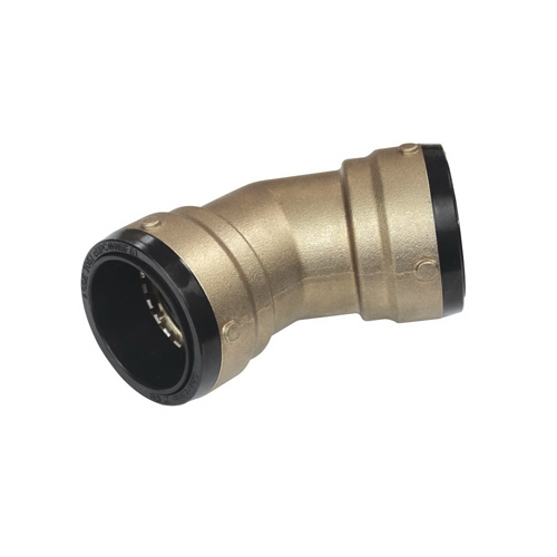 SharkBite® 2XL 45 Deg. Brass Lead-Free Elbow, 1-1/4 inch x 1-1/4 inch, Push-Fit x Push-Fit