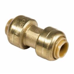 Reliance Worldwide U004 SharkBite® Cash ACME DZR Brass Straight Coupling, 1/4 inch SB x 1/4 inch SB Pipe