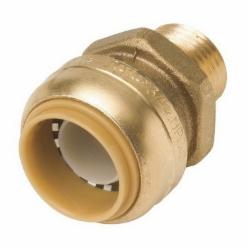 SharkBite® U138 DZR Brass Bullnose Reducing Tube Connector, 3/4 inch x 1/2 inch, Tube x MNPT