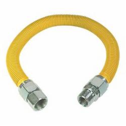 BrassCraft® CSSB21 Stainless Steel Gas Connector, 3/4 inch FIP x 3/4 inch MIP x 18 inch Length, Polymer Blend Coated