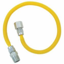 BrassCraft® CSSL54 304L Stainless Steel Gas Connector With Fittings, 1/2 inch FIP x 1/2 inch MIP x 24 inch Length, Polymer Blend Coated