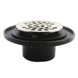 Braxton Harris Inside Caulk Cast Iron Shower/Floor Drain With Chrome Plated Cast Brass Strainer, 2 inch IPS, Chrome Plated