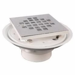 Braxton Harris Low Profile PVC Shower Drain With Square Strainer, 2 inch IPS, Solvent Weld, Oil Rubber Bronze