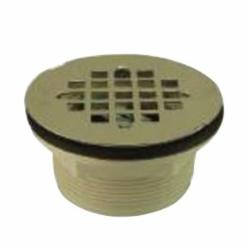 No Caulk PVC Shower Drain, 2 inch, Stainless Steel