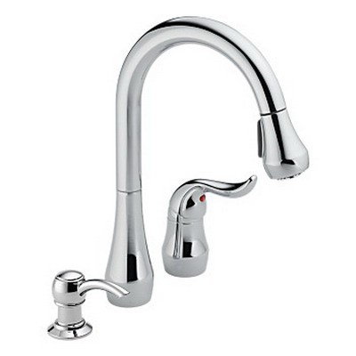 Peerless® P188102LF-SD 1-Handle Pull-Down Kitchen Faucet with Soap Dispenser, 1.80 gpm at 60 psi, Chrome