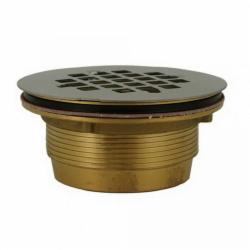 No Caulk Brass Shower Stall Drain With Wrench, 2 inch, Stainless Steel