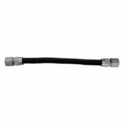 G74119 304 Stainless Steel Coated Gas Connector, 1/2 inch FIP x 1/2 inch FIP x 24 inch Length, Black Coated