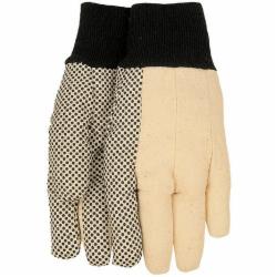 Midwest Knit Wrist 100% Cotton Canvas Glove with Dot, White