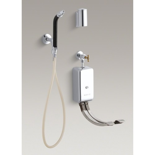 Kohler&reg; K-13960 Universal Brass Bedpan Washer with Double Foot Control, Polished Chrome