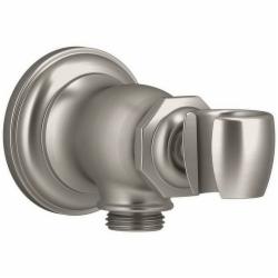 Kohler&reg; Artifacts&trade; K-72797 Wall-Mount Premium Metal Handshower Holder and Supply Elbow, G1/2-14 Hose Connection x 1/2-14 NPT, Vibrant Brushed Nickel