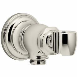 Kohler&reg; Artifacts&trade; K-72797 Wall-Mount Premium Metal Handshower Holder and Supply Elbow, G1/2-14 Hose Connection x 1/2-14 NPT, Vibrant Polished Nickel