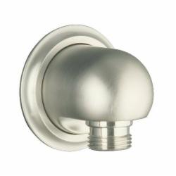 Kohler® Forté® K-355 Wall-Mount Brass Supply Elbow, G1/2-14 Hose Connection x 1/2 inch NPT, Brushed Nickel