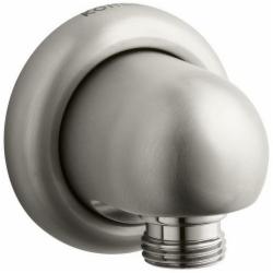 Kohler® MasterShower® K-9513 Wall-Mount Solid Brass Supply Elbow, G1/2-14 Hose Connection x 1/2 inch NPT, Brushed Nickel