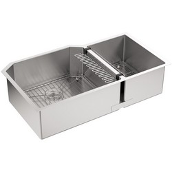 Kohler Strive™ K-5282 Extra-Large/Medium Double-Bowl 16 Guage Stainless Steel Undermount Kitchen Sink, 35-1/2 inch x 20-1/4 inch, Brushed
