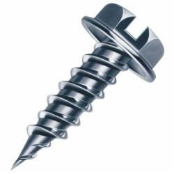 Zip-In® HW8X2ZWT White Steel Hex Slotted Self-Piercing Screw, #8 x 2 inch